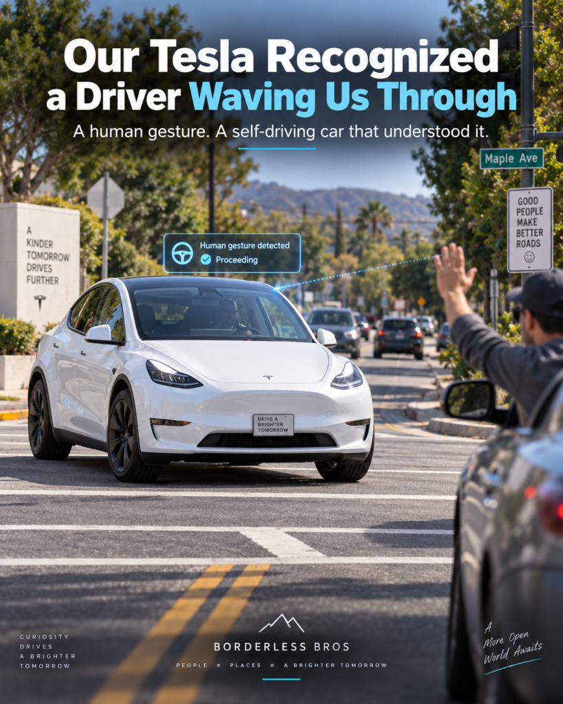 Tesla Recognizes a Driver’s Hand Gesture and Pulls Into Traffic 🤯⚡️